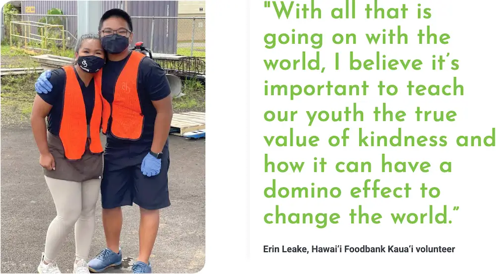 Erin Leake, Hawaiʻi Foodbank Kauaʻi volunteer