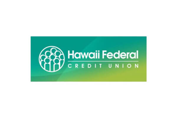 Hawaii Federal Credit Union logo with people icon on green gradient background